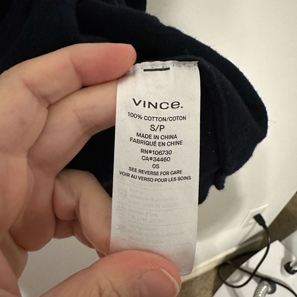 Vince Navy Blue Tie Waist Front Cotton Sweater Small - Picture 6 of 12